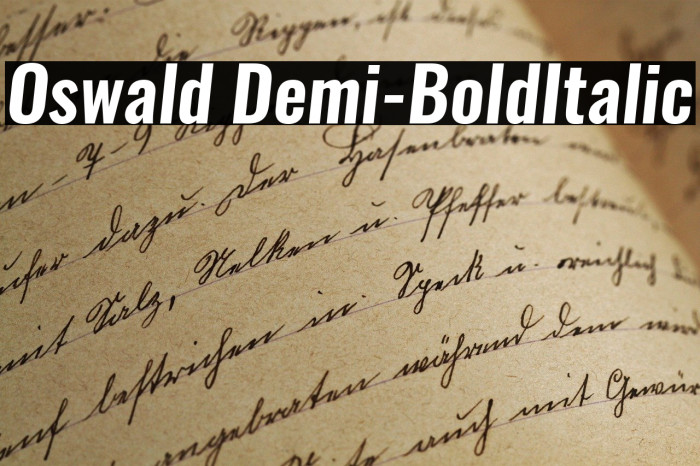 Oswald Demi-BoldItalic Font examples