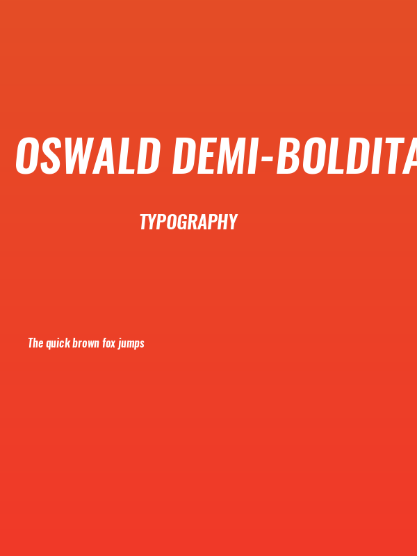 Oswald Demi-BoldItalic Poster