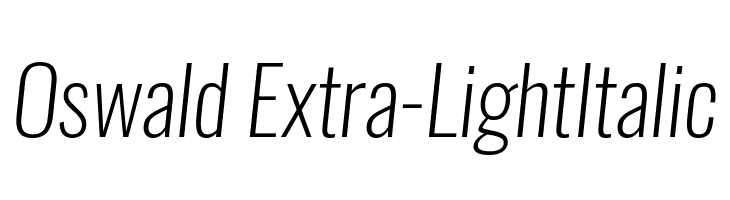 Oswald Extra-LightItalic  Frei Schriftart Herunterladen