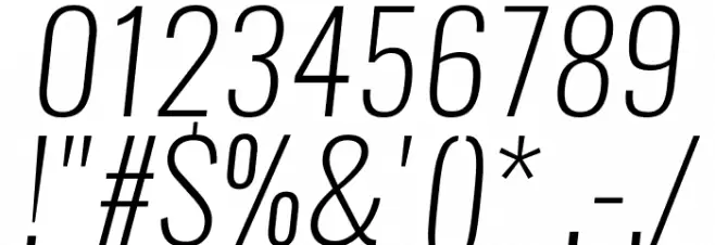 Oswald Extra-LightItalic Font OTHER CHARS