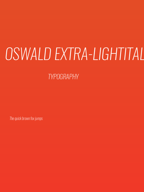 Oswald Extra-LightItalic Poster