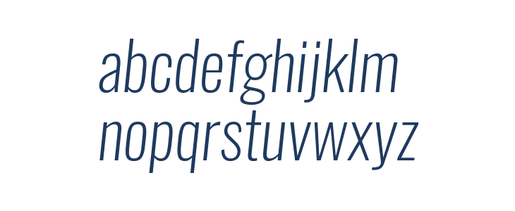 Oswald Extra-LightItalic Lowercase