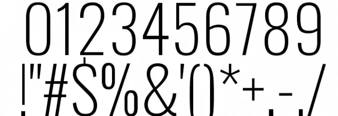 Oswald ExtraLight Font OTHER CHARS