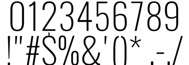 Oswald ExtraLight Font OTHER CHARS