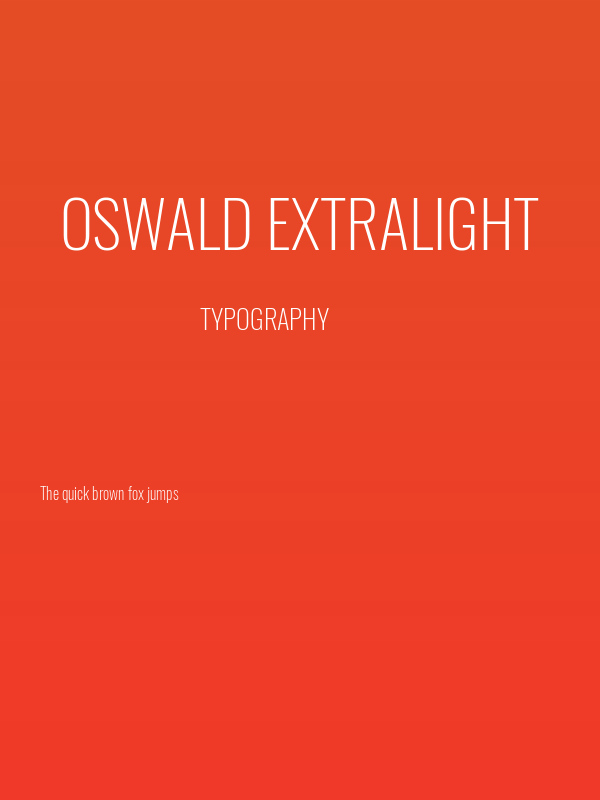 Oswald ExtraLight Poster