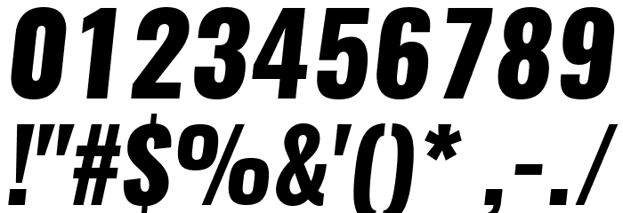 Oswald HeavyItalic Font OTHER CHARS