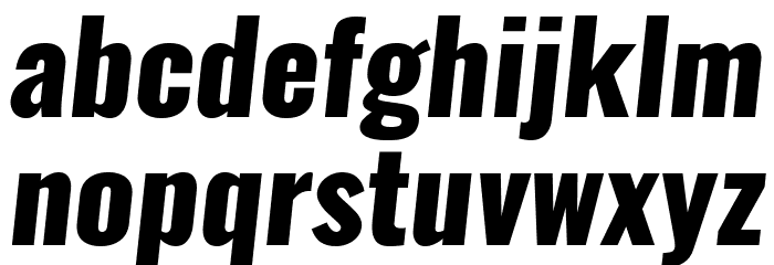 Oswald HeavyItalic Font LOWERCASE
