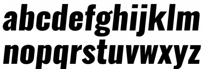 Oswald HeavyItalic フォント 小文字