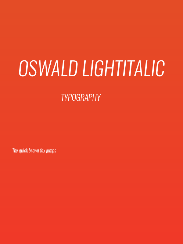 Oswald LightItalic Poster