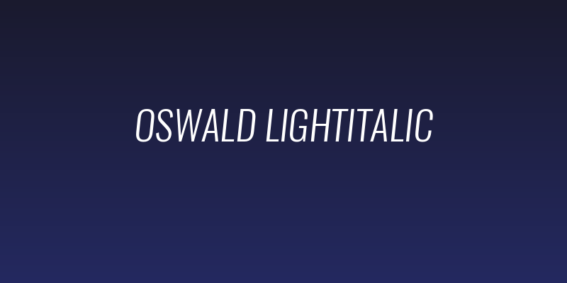 Oswald LightItalic Social Header