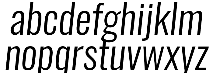 Oswald LightItalic Font LOWERCASE