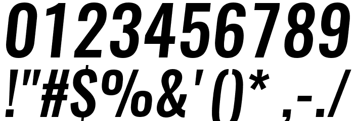 Oswald MediumItalic Font OTHER CHARS