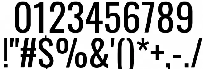 Oswald Regular Font OTHER CHARS