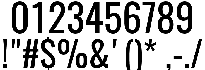 Oswald Regular Font OTHER CHARS