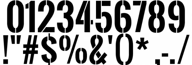 Oswald Stencil Bold Font OTHER CHARS