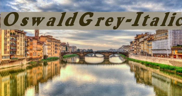 OswaldGrey-Italic フォント examples