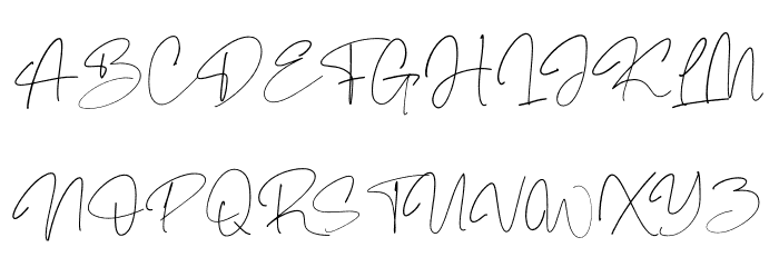 Otegan Signature Script Reguler Font UPPERCASE