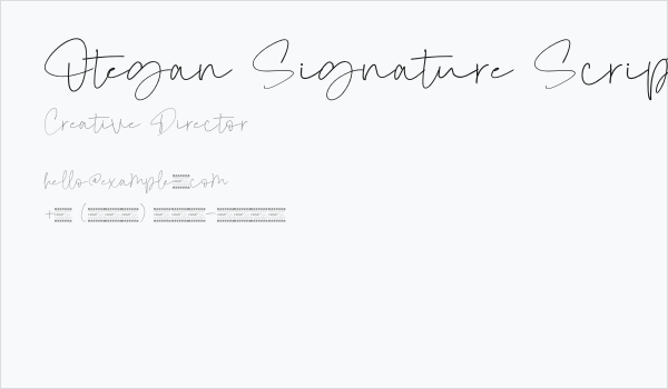 Otegan Signature Script Reguler Business Card