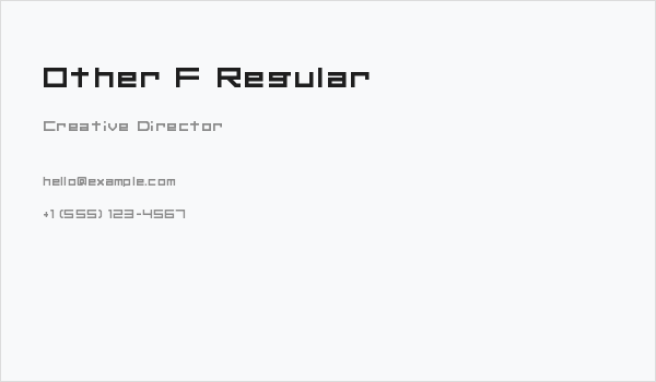 Other F Regular Business Card