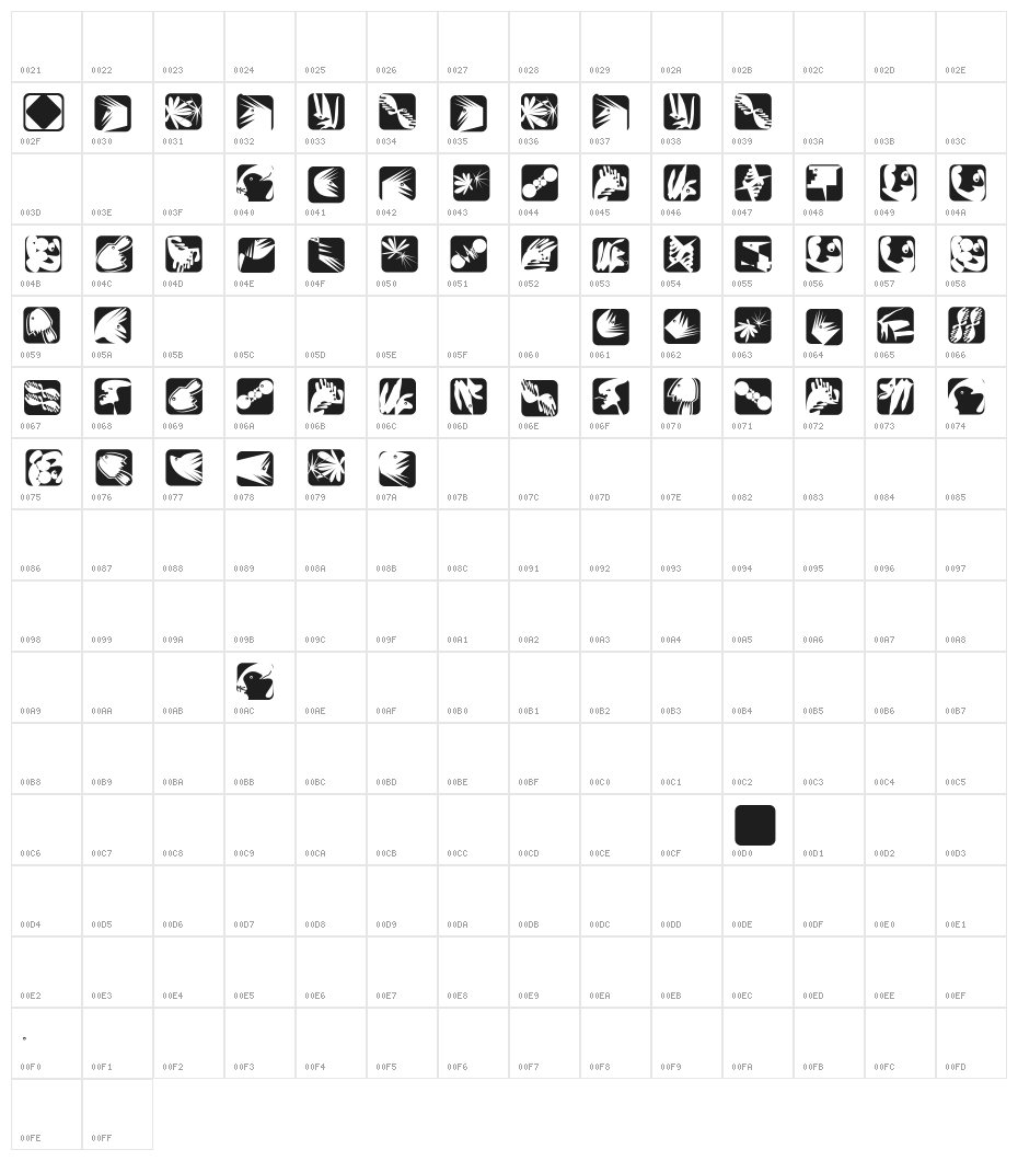 OtherShapes Character Map
