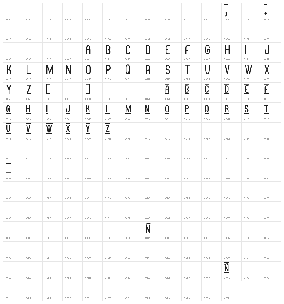 Otra Mas stf Character Map