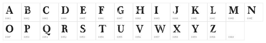 Ottanio Stamp DEMO Character Map