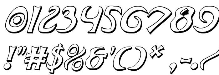 Oubliette 3D Italic Font OTHER CHARS