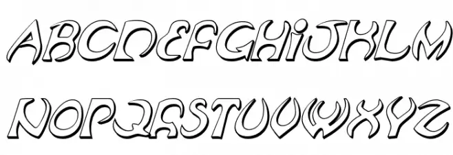 Oubliette 3D Italic 字体 大写