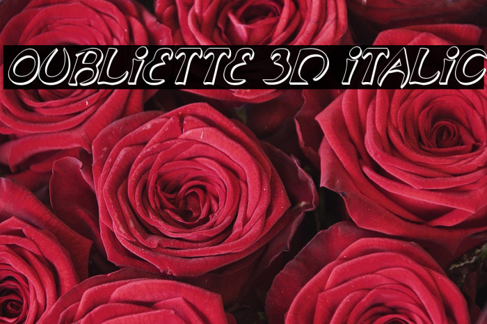Oubliette 3D Italic Example 2