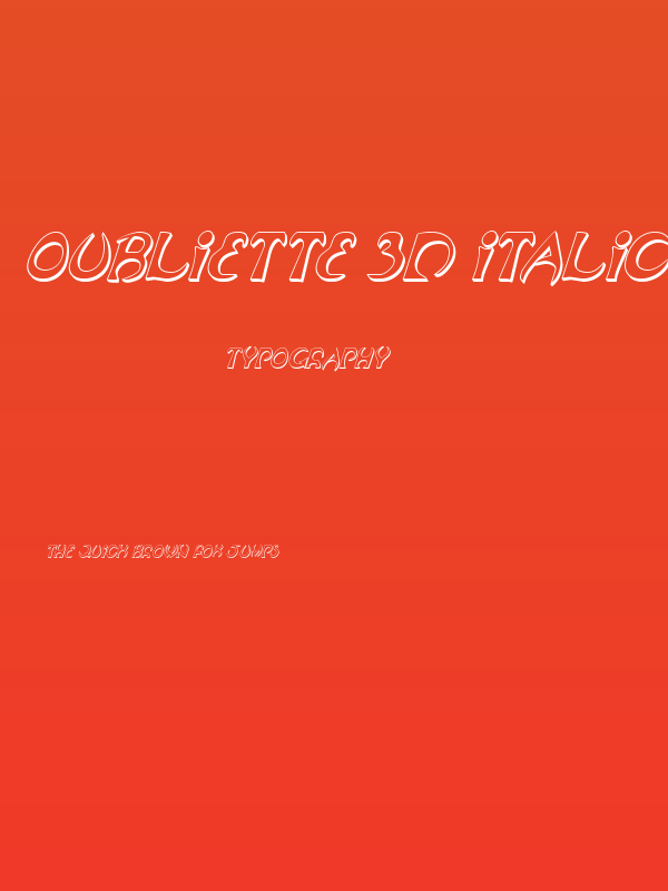 Oubliette 3D Italic Poster