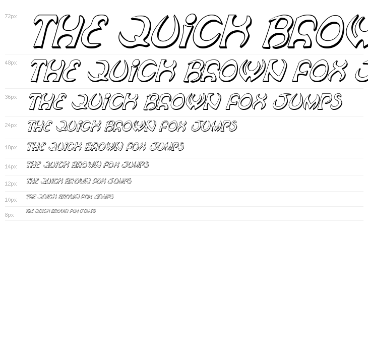 Oubliette 3D Italic Waterfall