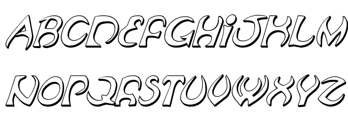 Oubliette 3D Italic Font LOWERCASE