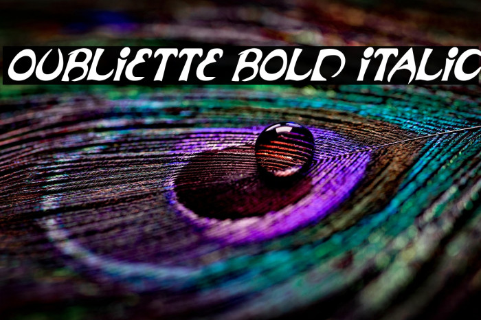 Oubliette Bold Italic Example 2