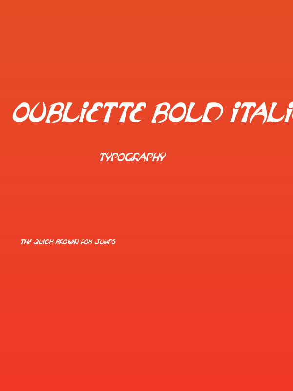 Oubliette Bold Italic Poster