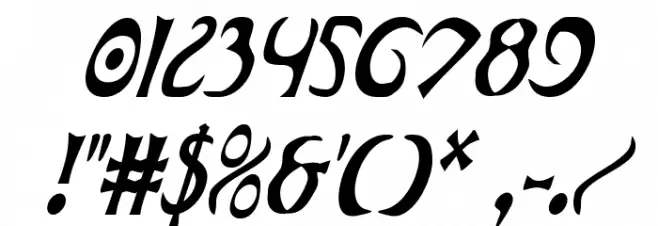 Oubliette Condensed Italic Font OTHER CHARS