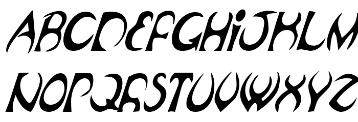 Oubliette Condensed Italic フォント 大文字