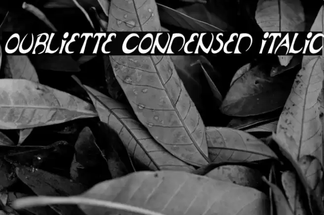 Oubliette Condensed Italic Font examples