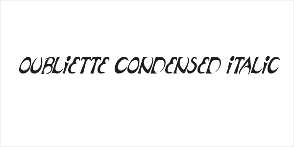 Oubliette Condensed Italic Logo
