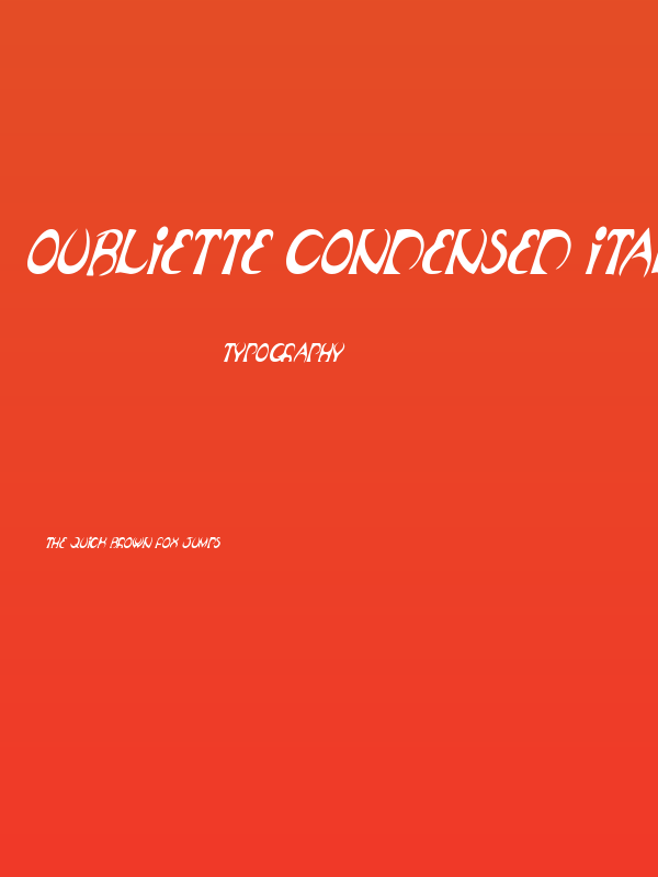 Oubliette Condensed Italic Poster