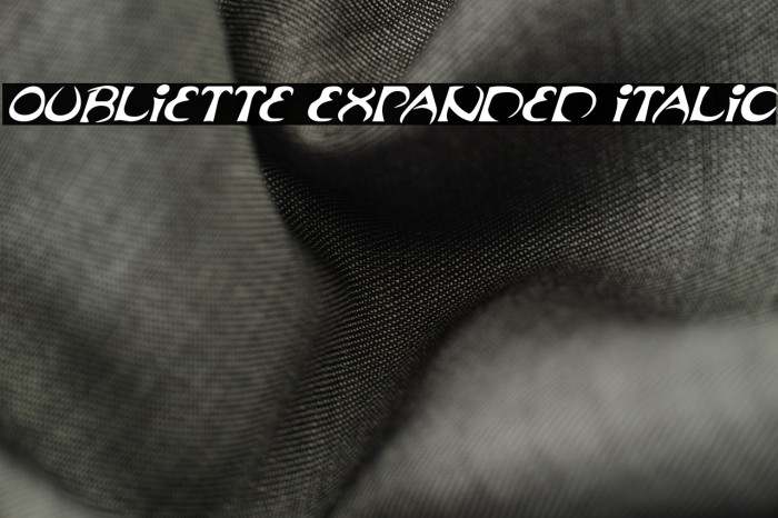 Oubliette Expanded Italic Example 1