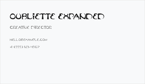 Oubliette Expanded Business Card