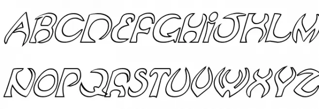 Oubliette Outline Italic Polices MAJUSCULES