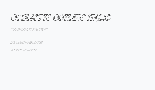 Oubliette Outline Italic Business Card