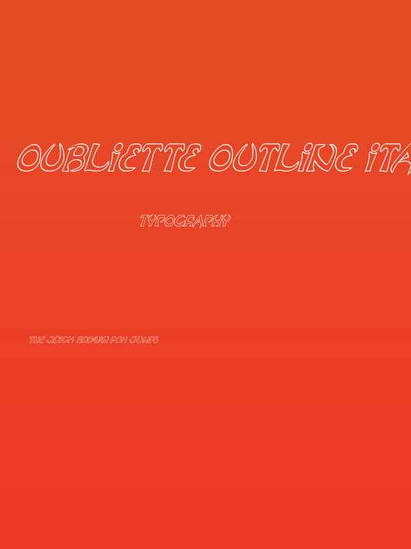 Oubliette Outline Italic Poster