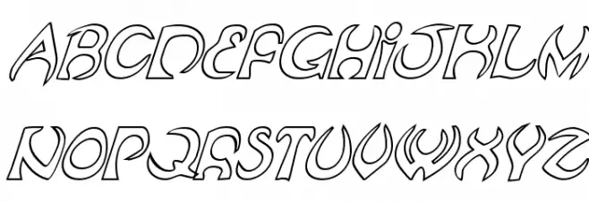 Oubliette Outline Italic Caratteri MINUSCOLO