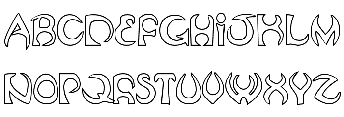 Oubliette Outline Font LOWERCASE