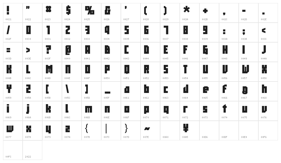 Ouhow Black Character Map