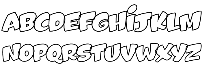 Oups-Outline Font UPPERCASE