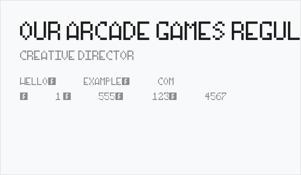 Our Arcade Games Regular Business Card