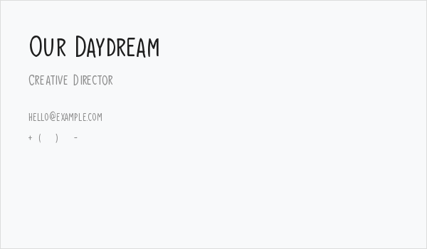 Our Daydream Business Card